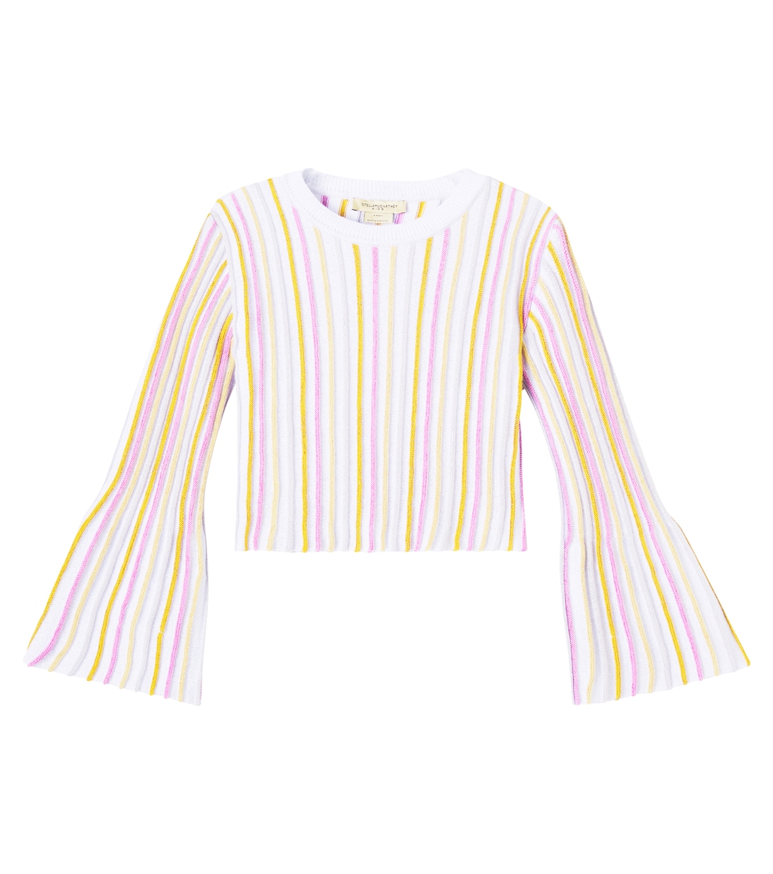 Ribbed-knit striped cotton-blend top | Stella McCartney Kids