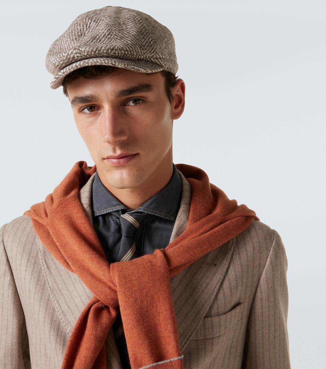 Wool and alpaca wool-blend newsboy cap | Brunello Cucinelli