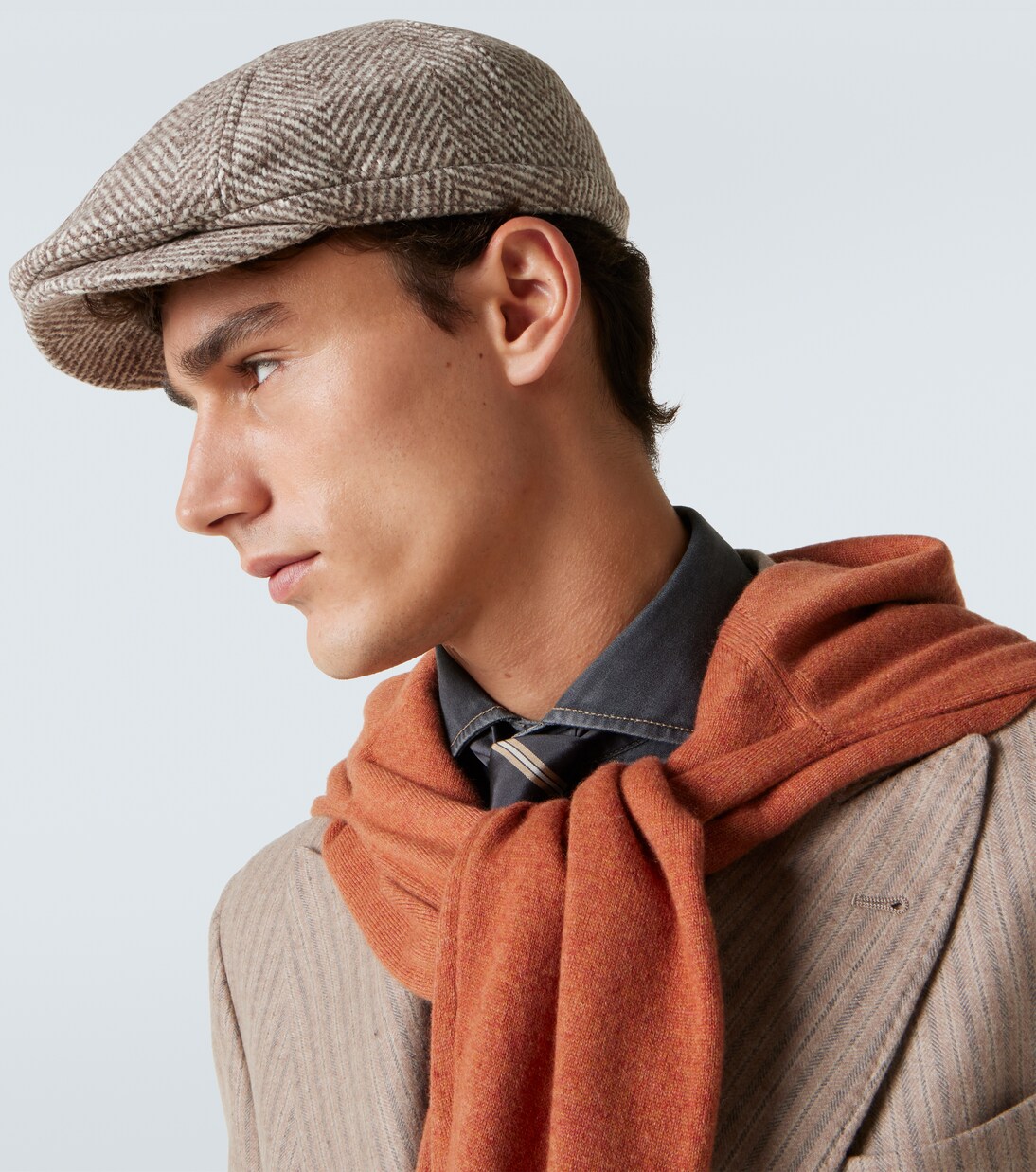 Wool and alpaca wool-blend newsboy cap | Brunello Cucinelli