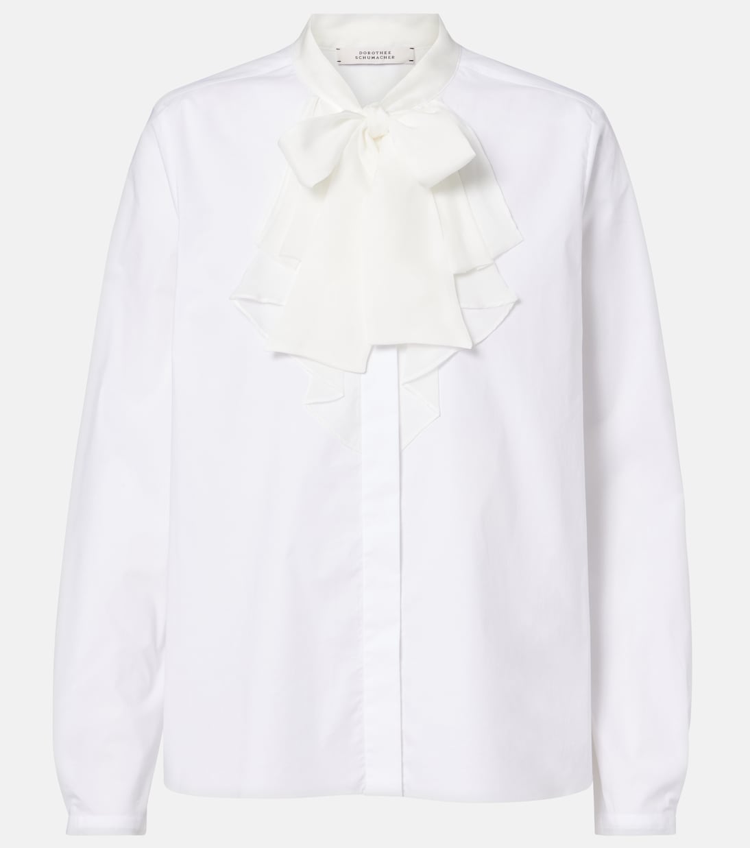 Pure Power bow-detail cotton-blend poplin shirt | Dorothee Schumacher