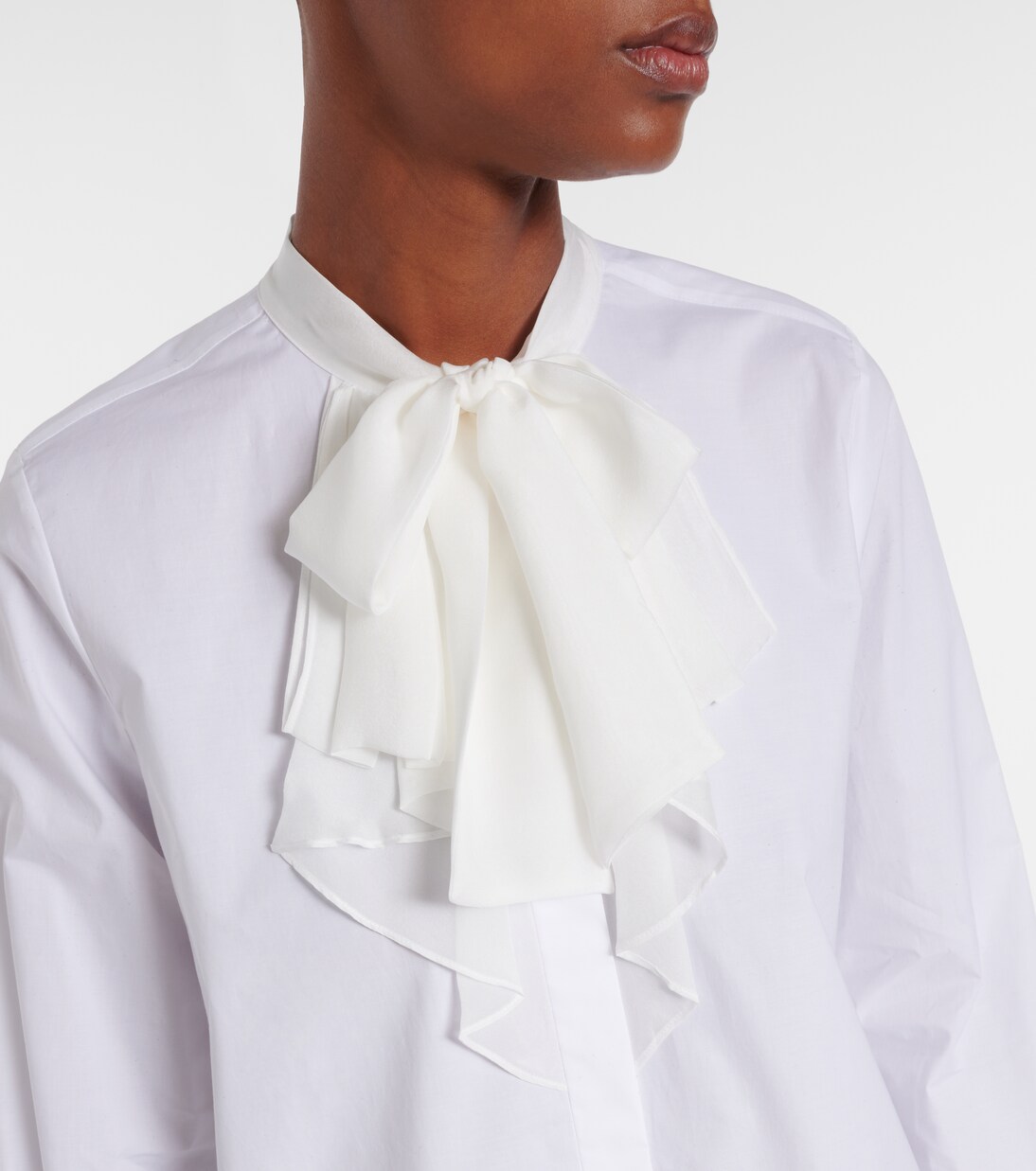 Pure Power bow-detail cotton-blend poplin shirt | Dorothee Schumacher