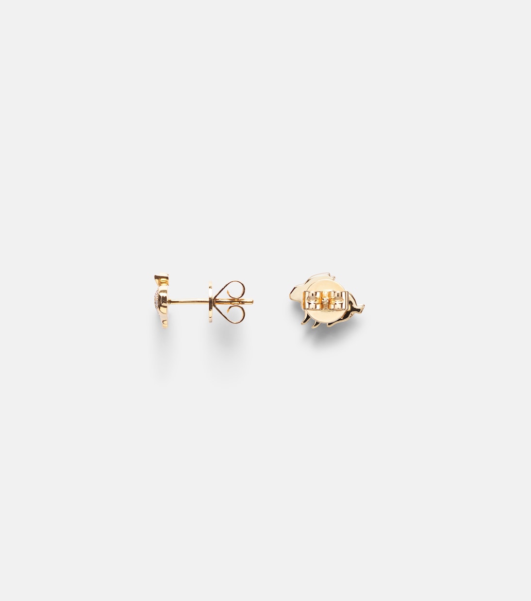 Bunny 18kt gold earrings with diamonds and emeralds | Anita Ko