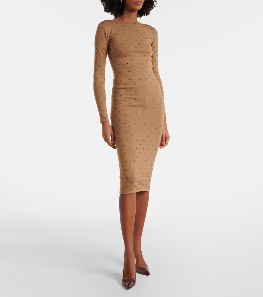 Adatti embellished wool-blend midi dress | Max Mara