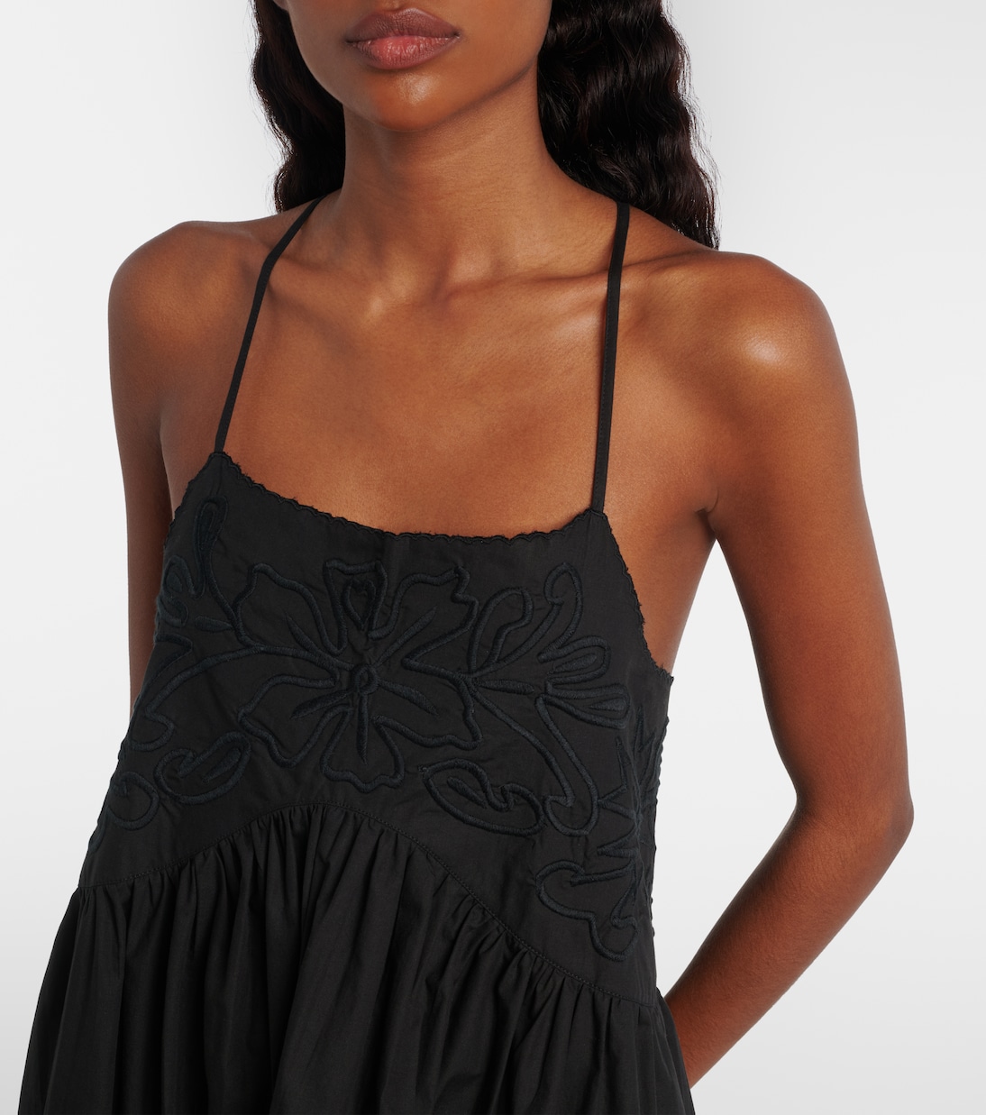 Embroidered cotton poplin minidress | Juliet Dunn