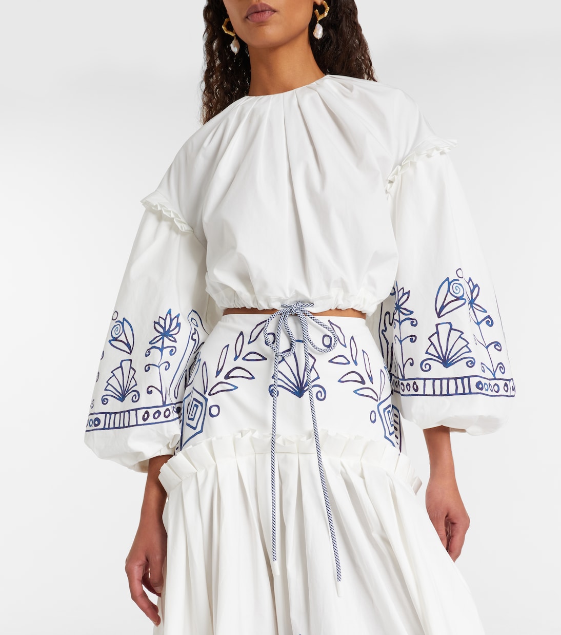 x LRNCE - Top cropped Leela in cotone con stampa | Alémais