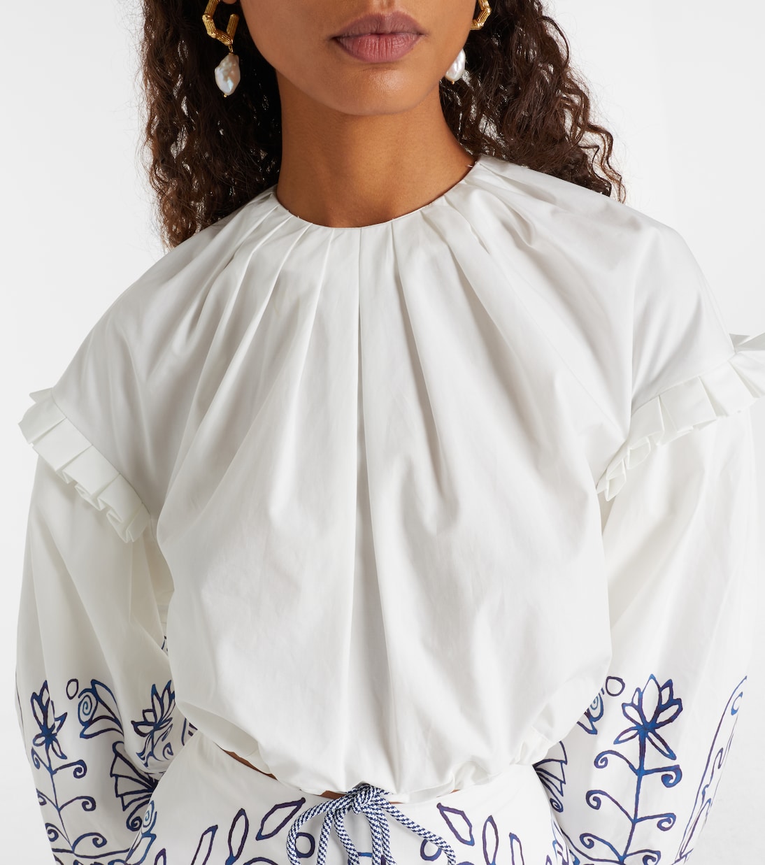 x LRNCE - Top cropped Leela in cotone con stampa | Alémais