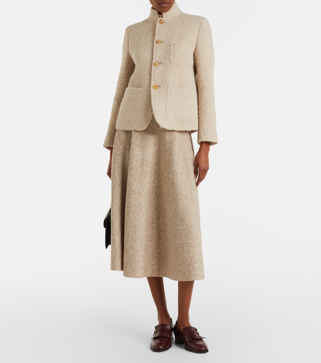 Midirock aus Kaschmir, Wolle und Leinen | Loro Piana