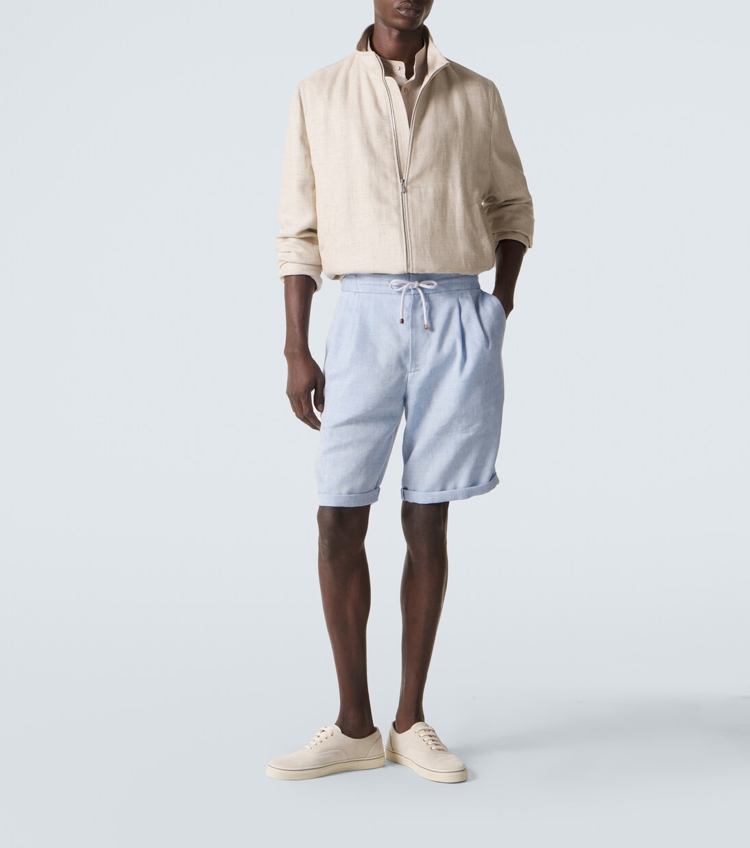 Linen and wool Bermuda shorts | Brunello Cucinelli