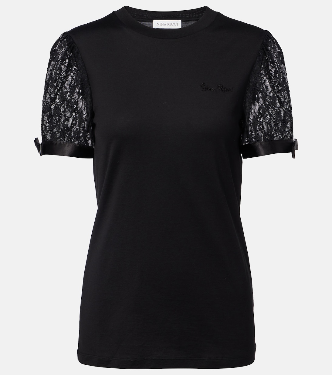 Lace-trimmed cotton jersey T-shirt | Nina Ricci