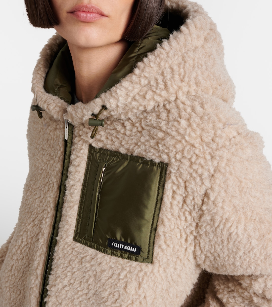 Daunenjacke aus Teddyfleece | Miu Miu