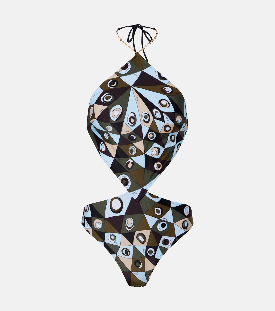 Occhi cutout halterneck swimsuit | Pucci