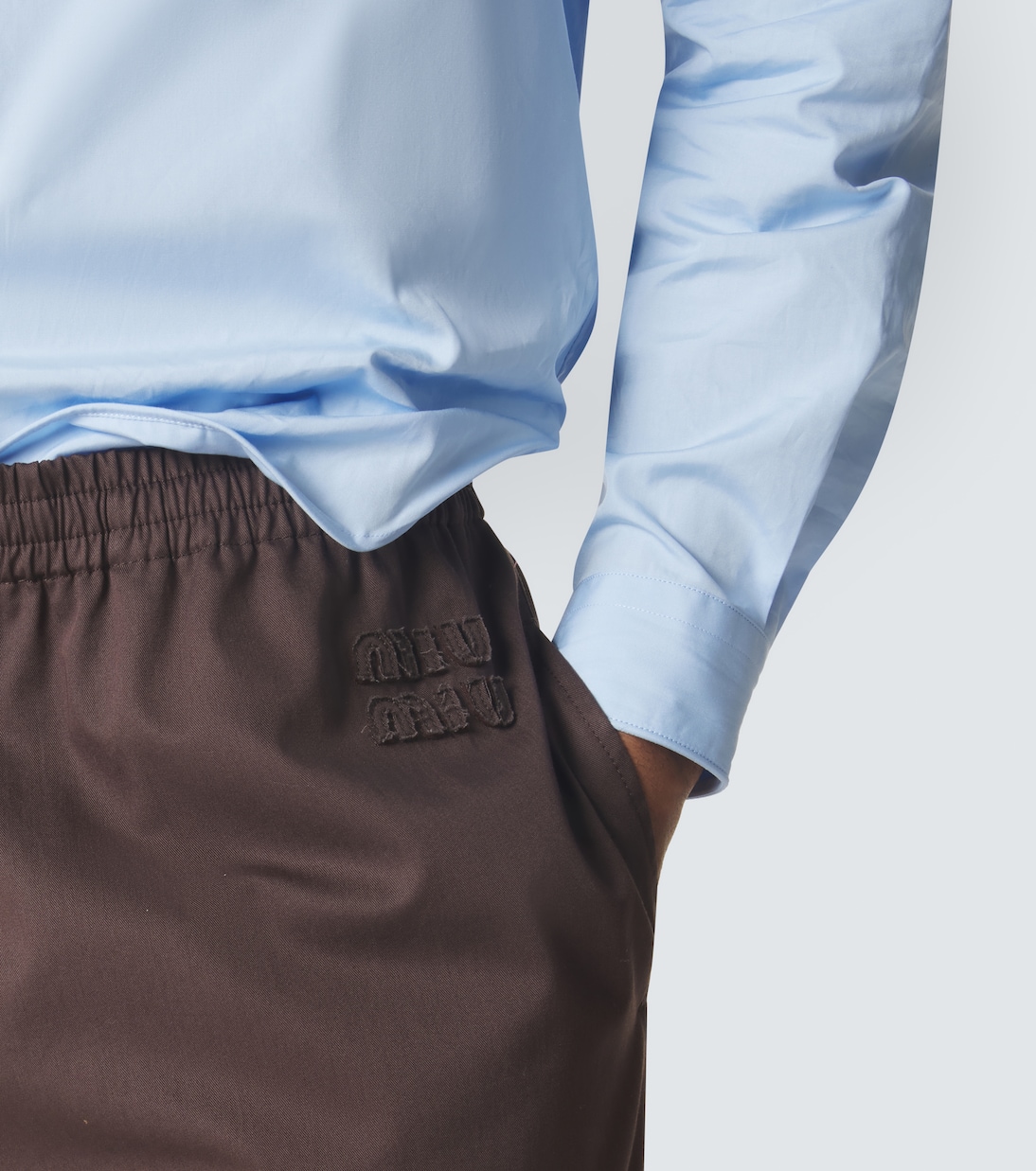 Cotton twill tapered pants | Miu Miu