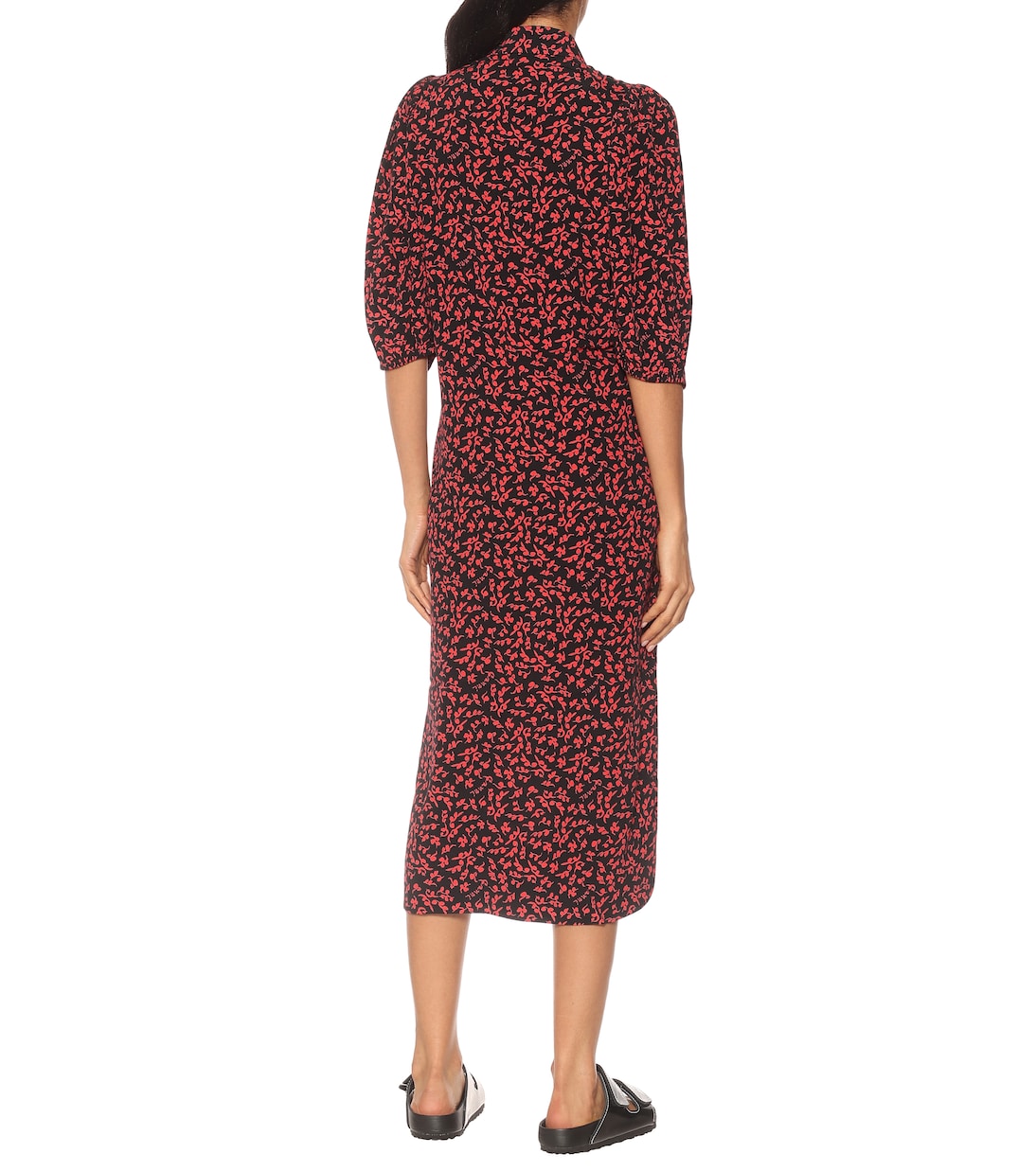 Bedrucktes Midikleid aus Crêpe | Ganni