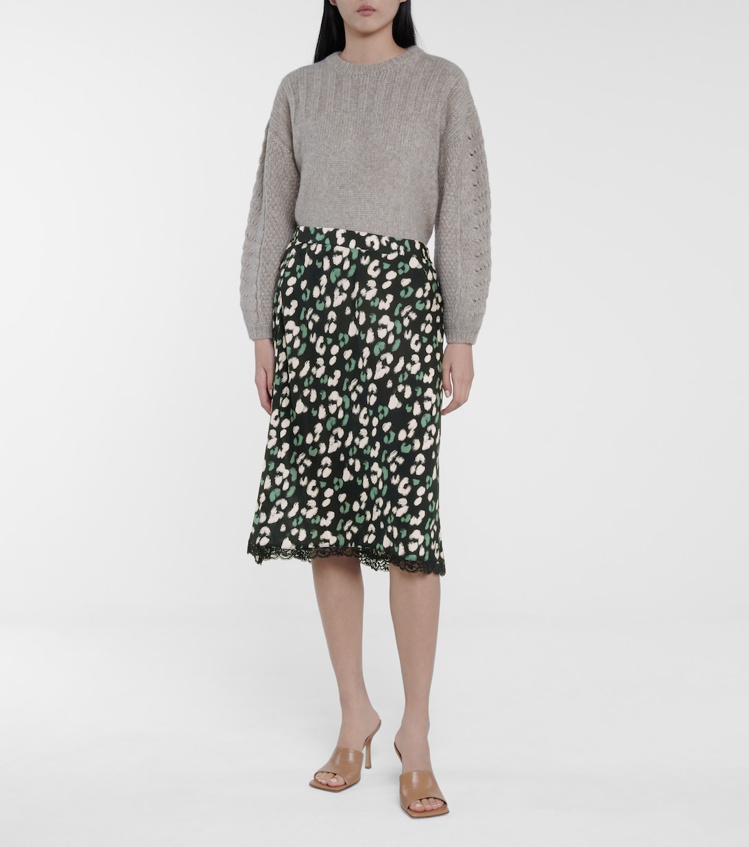 Moanna leopard-print midi skirt | Velvet
