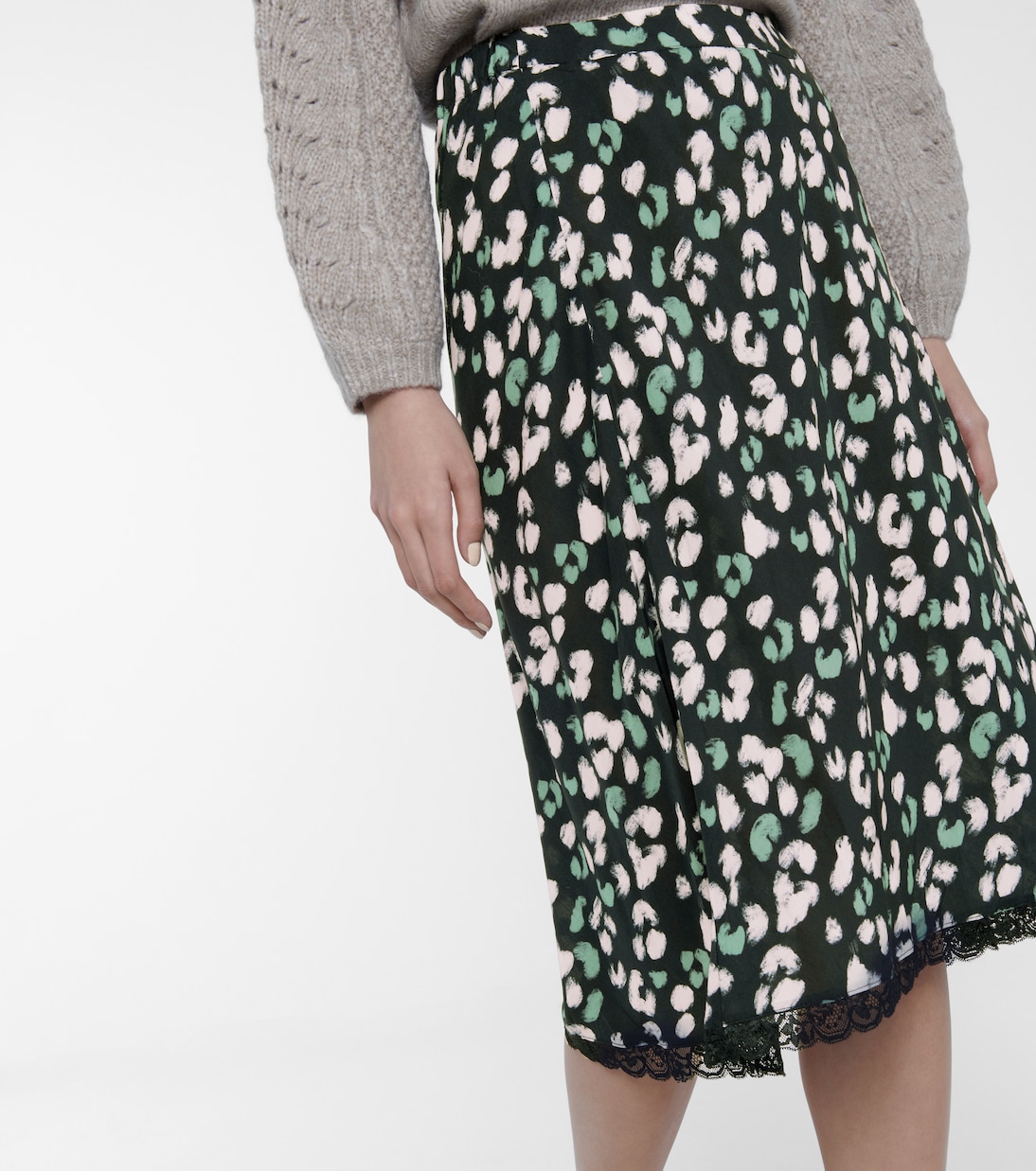 Moanna leopard-print midi skirt | Velvet