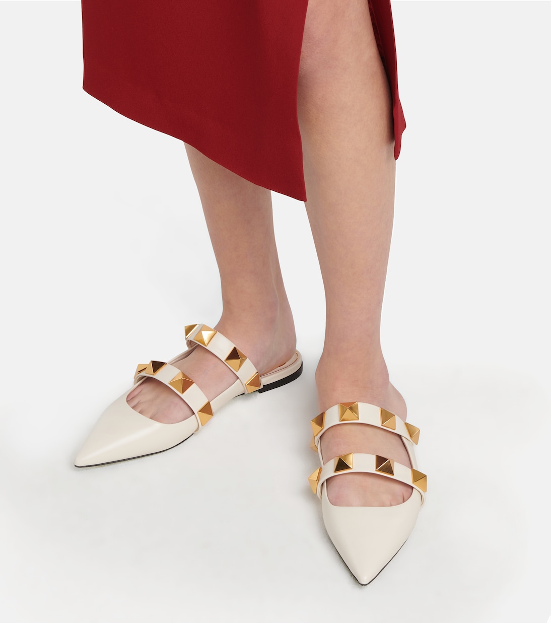 Slippers Roman Stud in pelle | Valentino Garavani