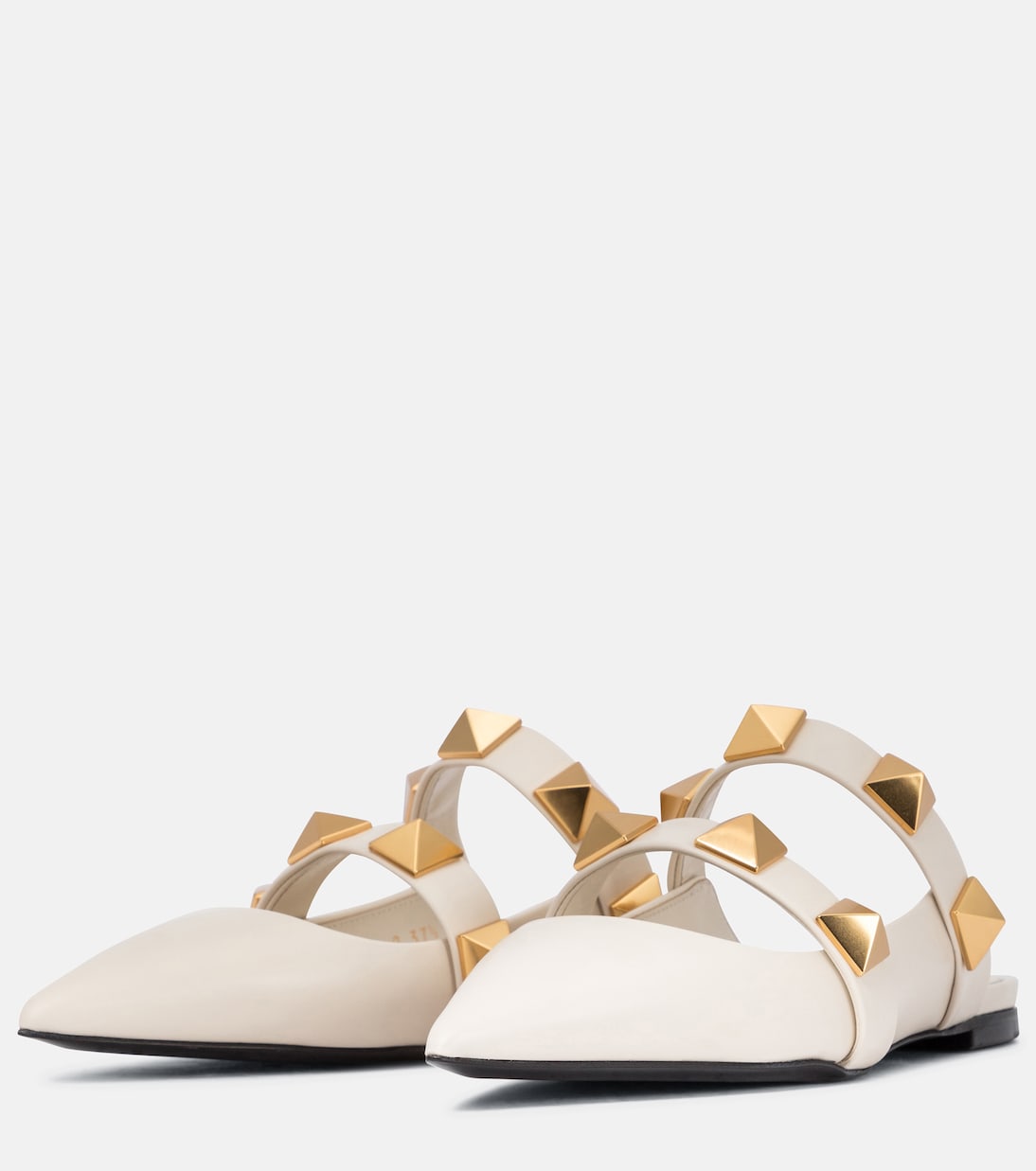 Slippers Roman Stud in pelle | Valentino Garavani