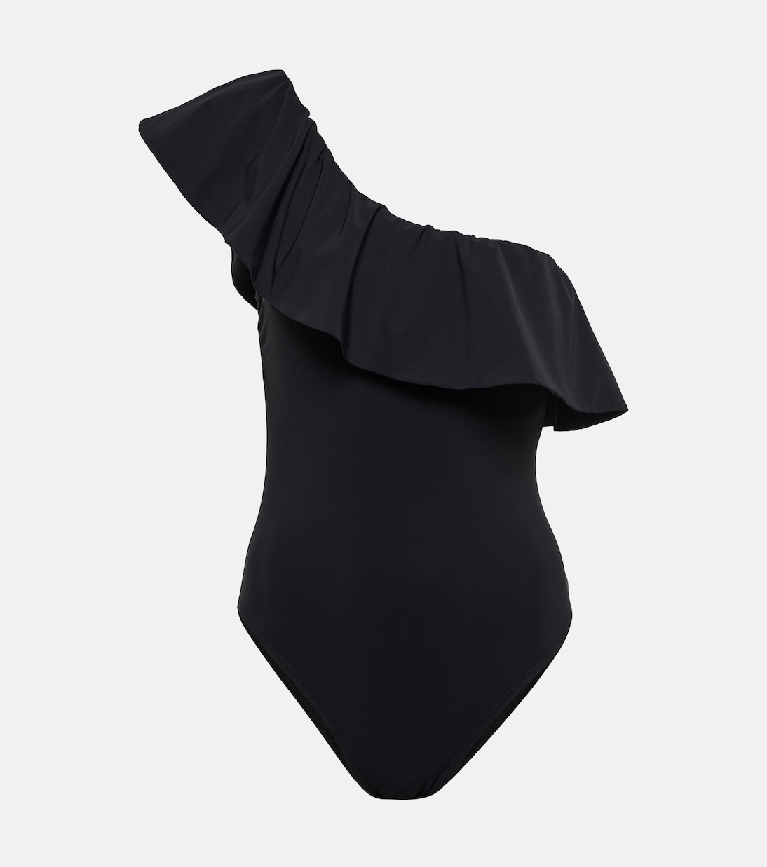 One-shoulder ruffle-trimmed swimsuit | Karla Colletto