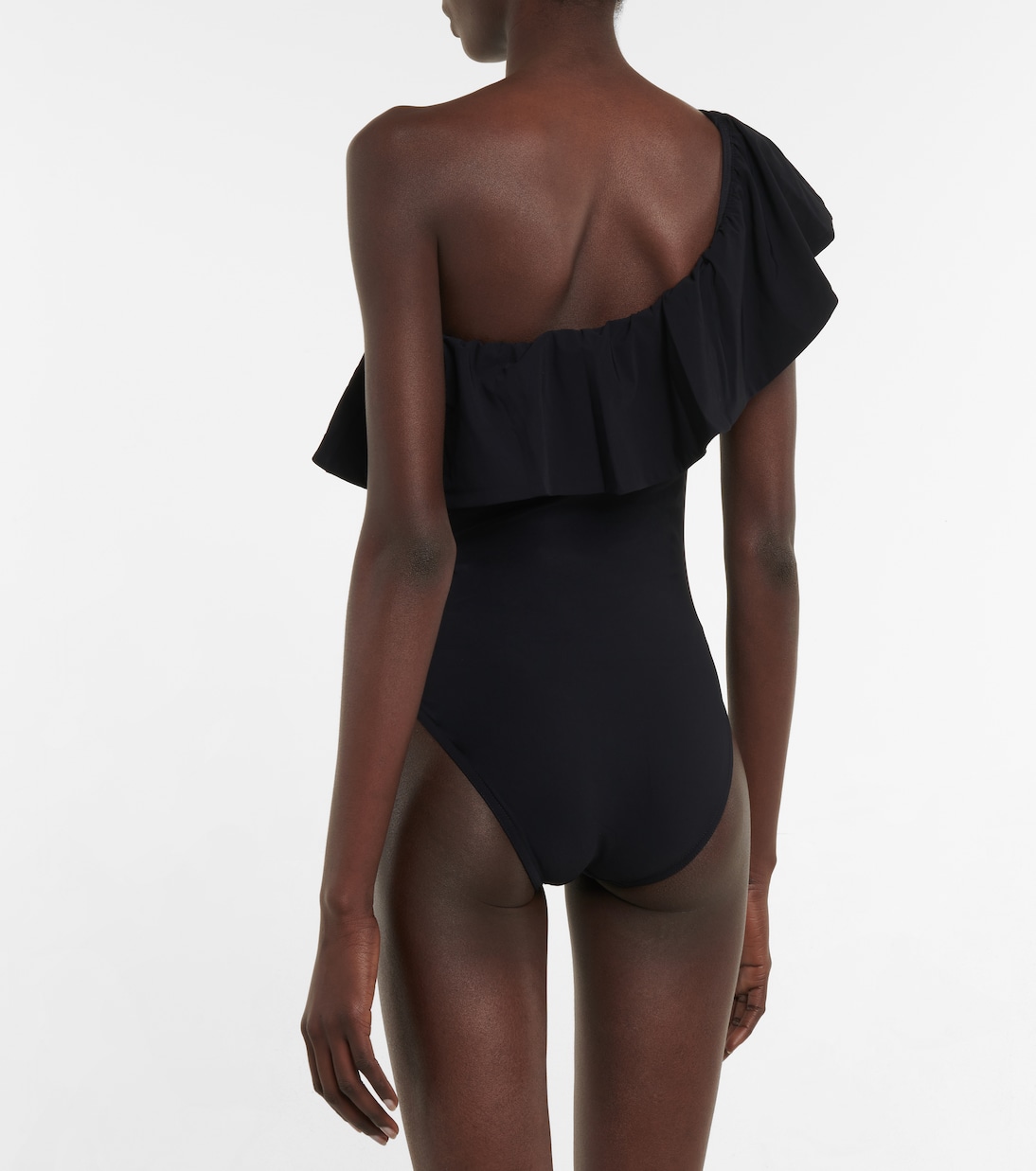 One-shoulder ruffle-trimmed swimsuit | Karla Colletto