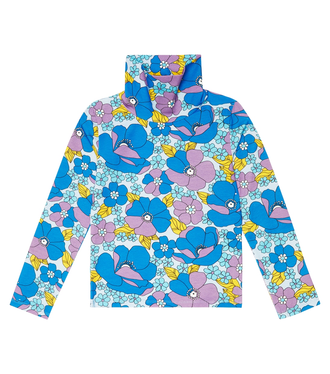 Randy floral cotton jersey turtleneck top | Morley