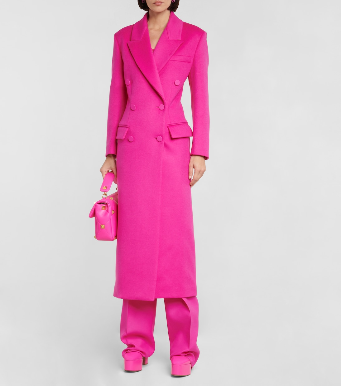 Wool and cashmere coat in pink Valentino Mytheresa