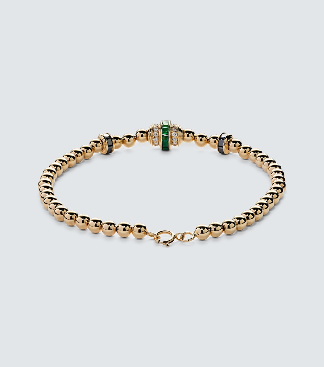 Bracciale Empress Ball in oro 18kt con smeraldi e diamanti | Rainbow K