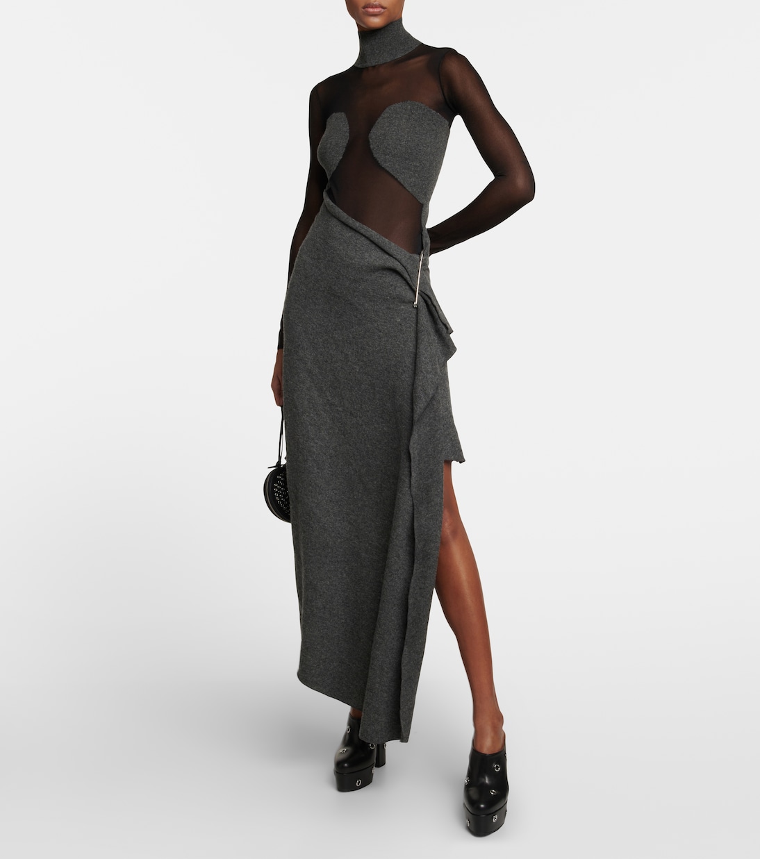 Mules à plateau en cuir à ornements | Alaïa