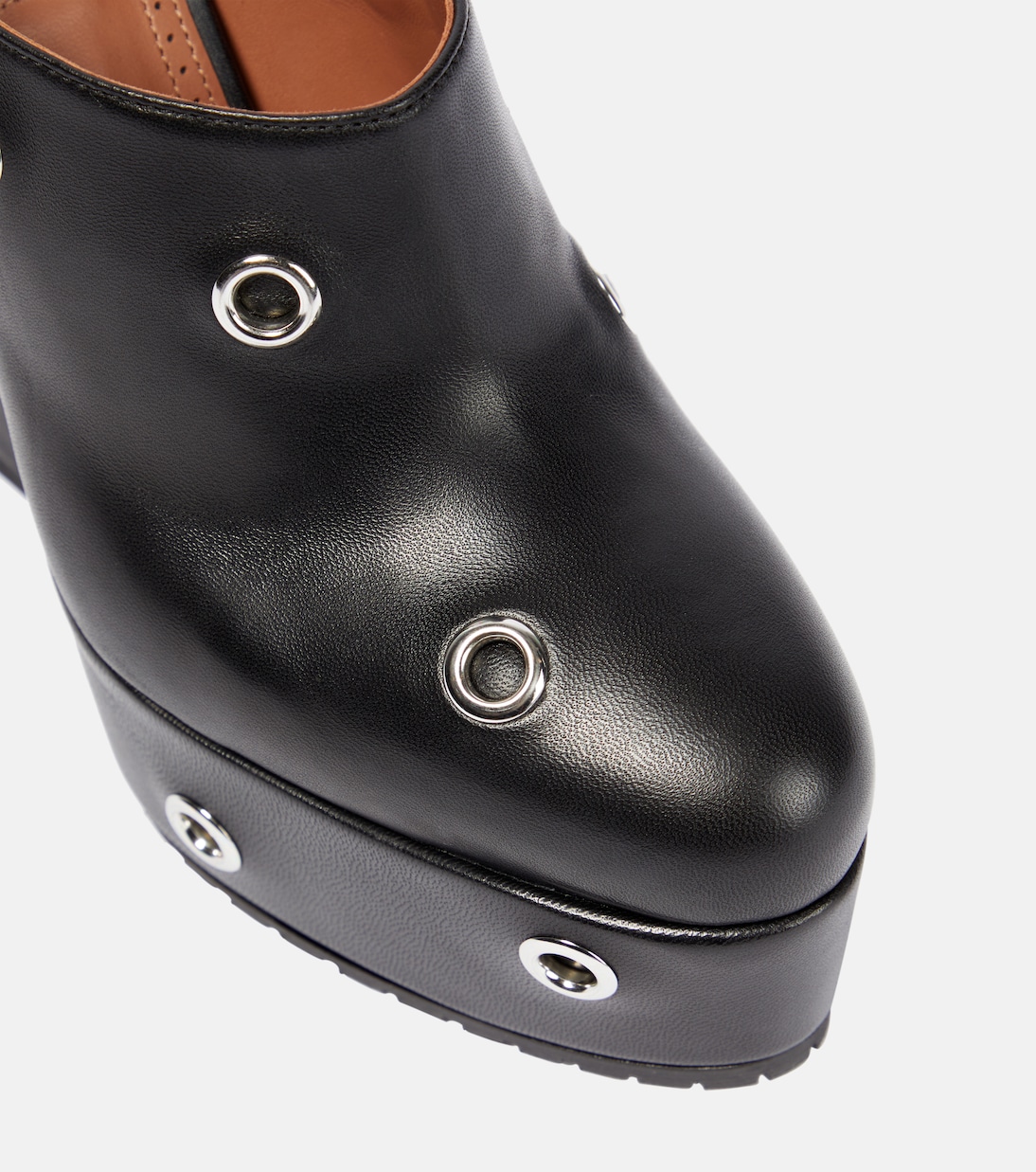 Mules à plateau en cuir à ornements | Alaïa