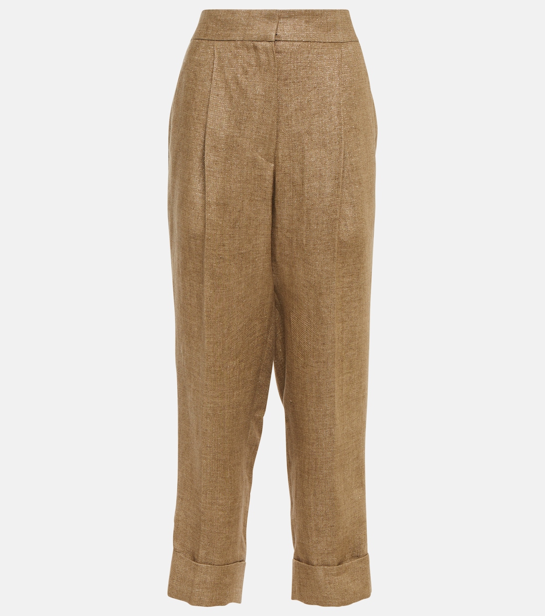Mid-rise tapered linen pants | Brunello Cucinelli