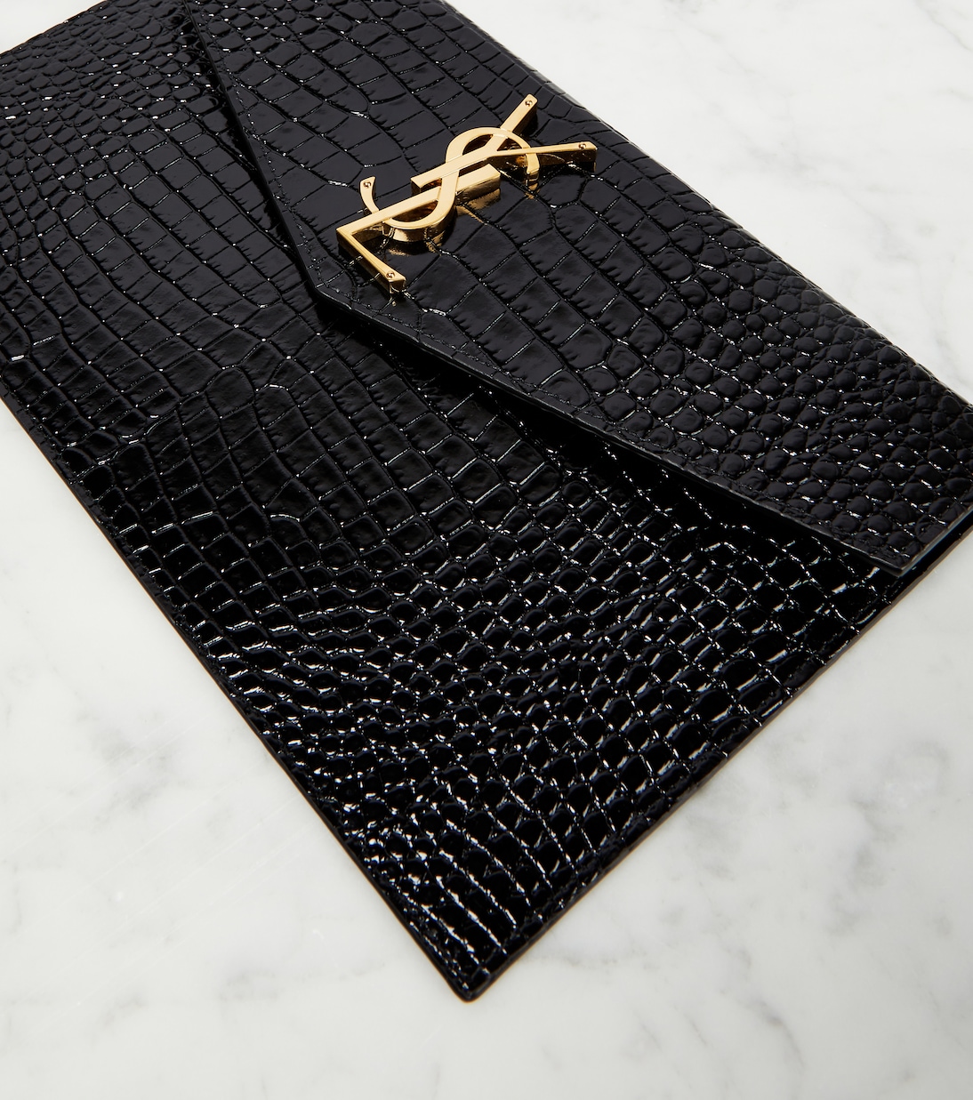 Pochette Uptown en cuir verni | Saint Laurent