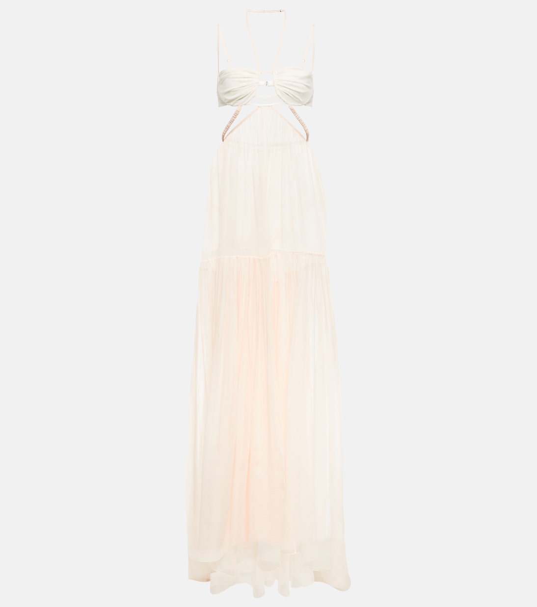 Bridal silk chiffon gown | Nensi Dojaka