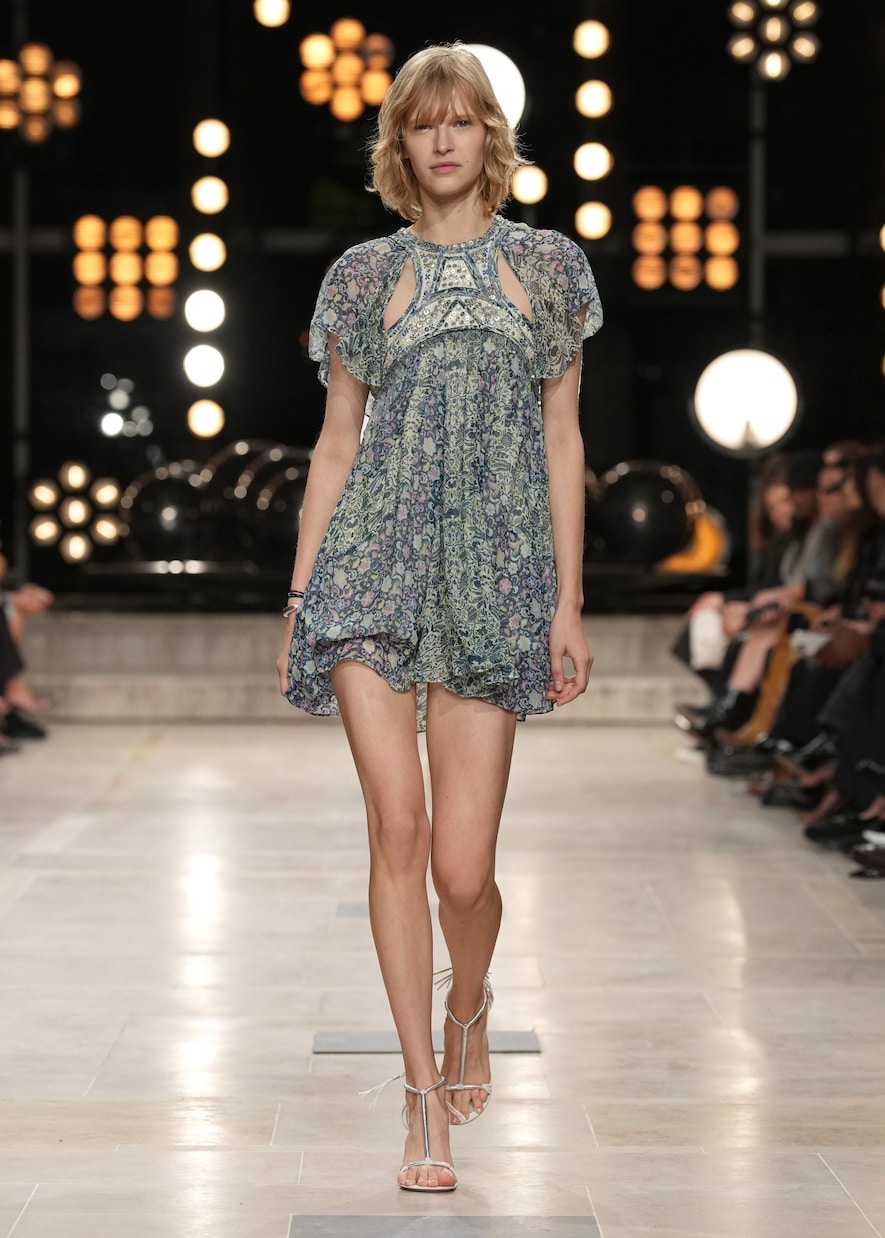 Vestido corto Odile de seda estampado | Isabel Marant