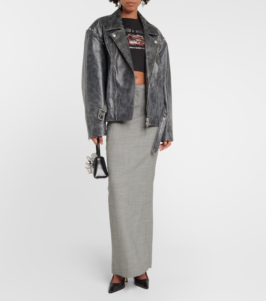 Checked wool maxi skirt | Alessandra Rich