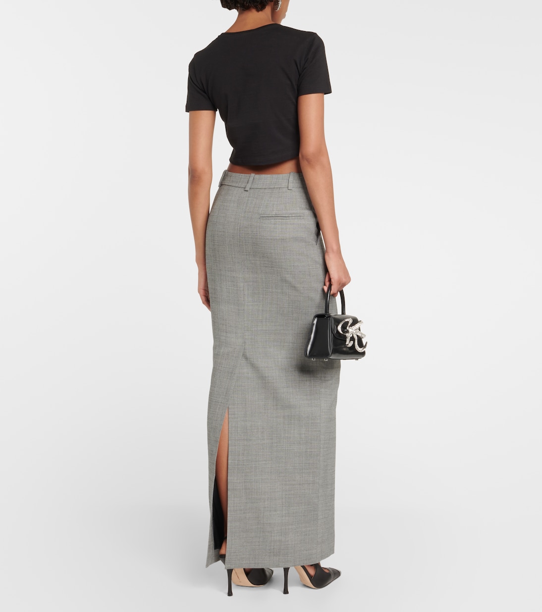 Checked wool maxi skirt | Alessandra Rich