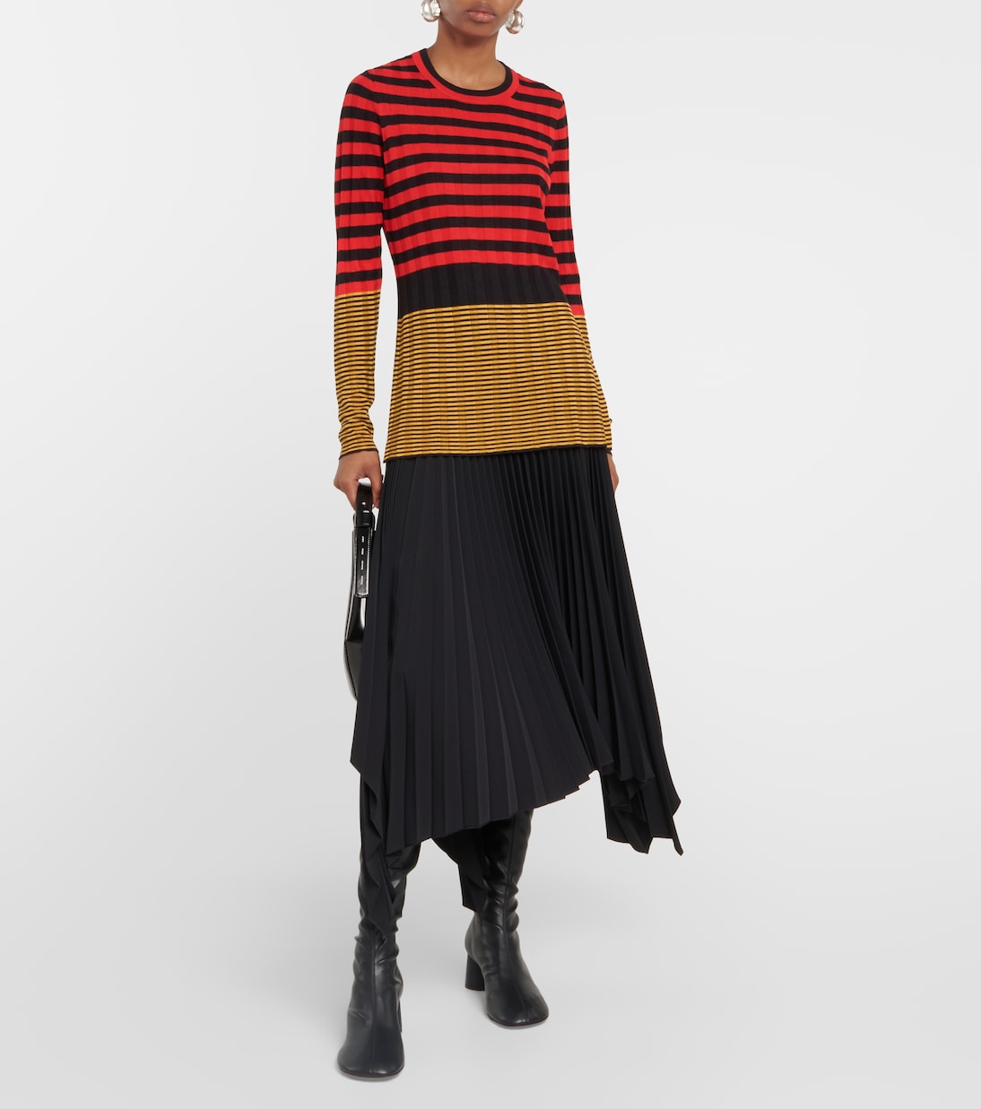 Overknee-Stiefel Glove aus Leder mit Lederimitat | Proenza Schouler