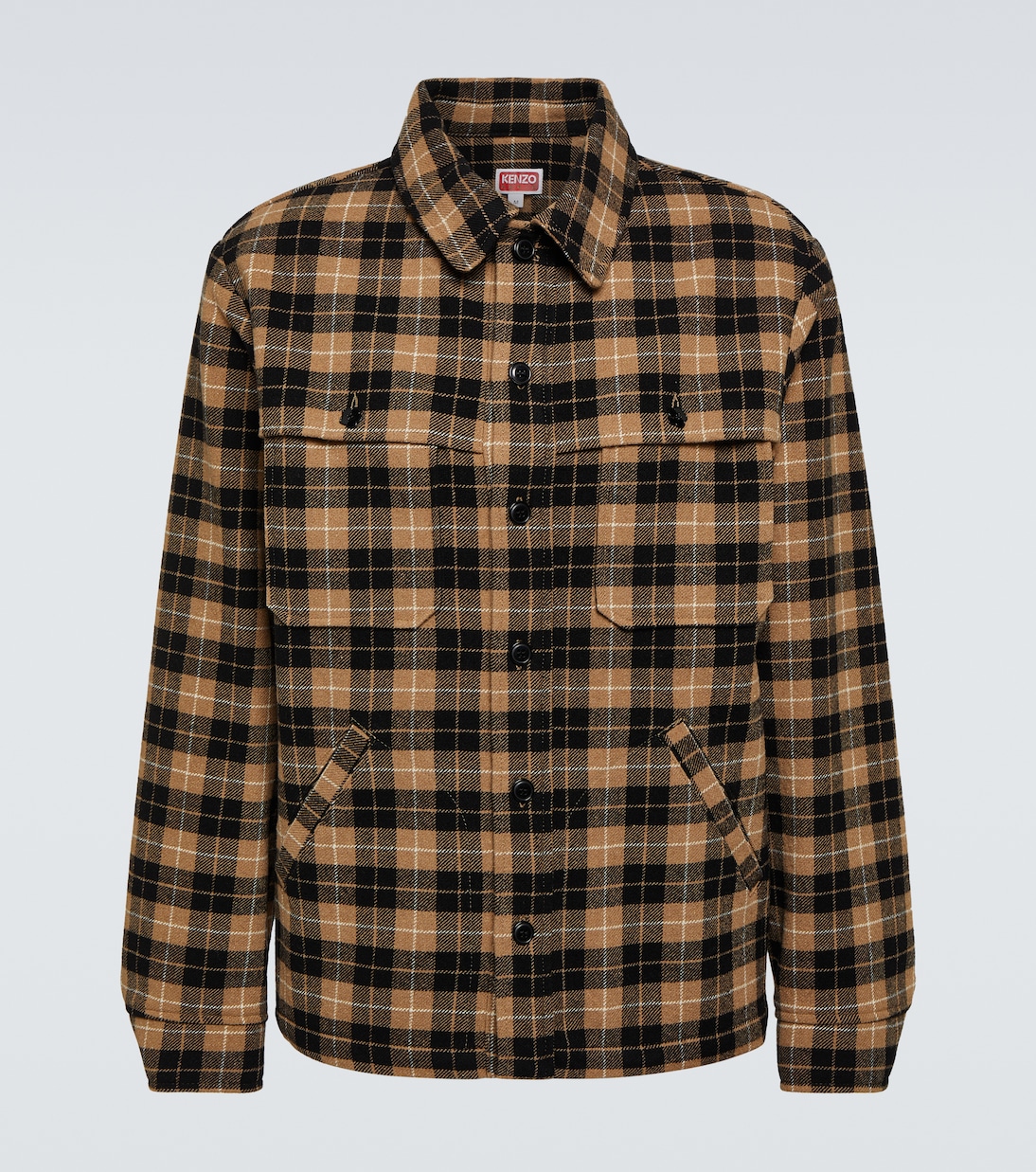Checked wool-blend overshirt | Kenzo