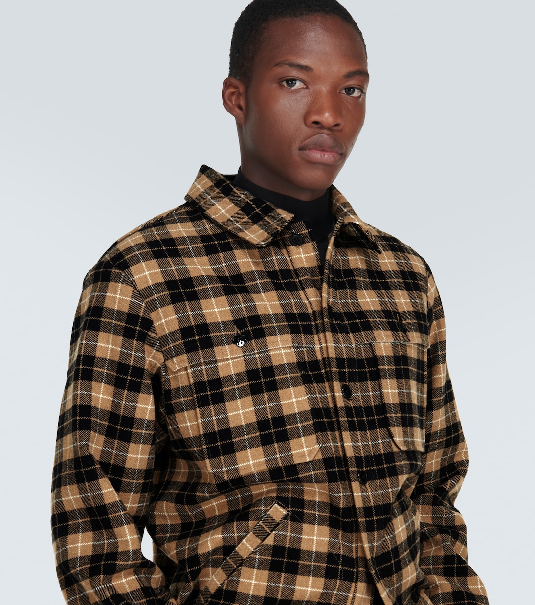 Checked wool-blend overshirt | Kenzo