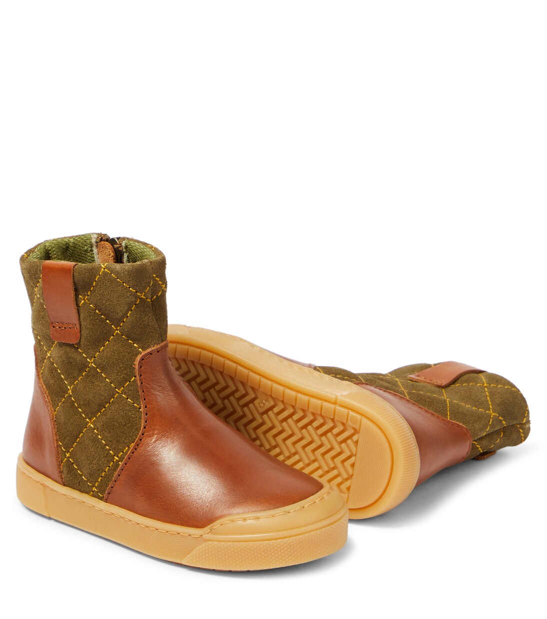 Thor quilted leather and suede boots | Petit Nord