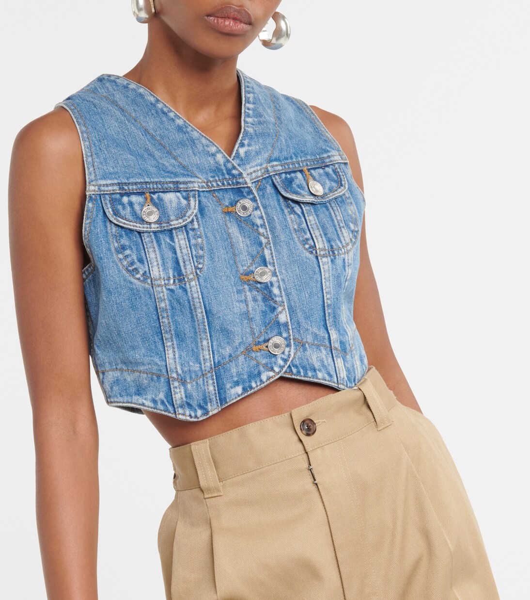 Cropped denim vest | Re/Done