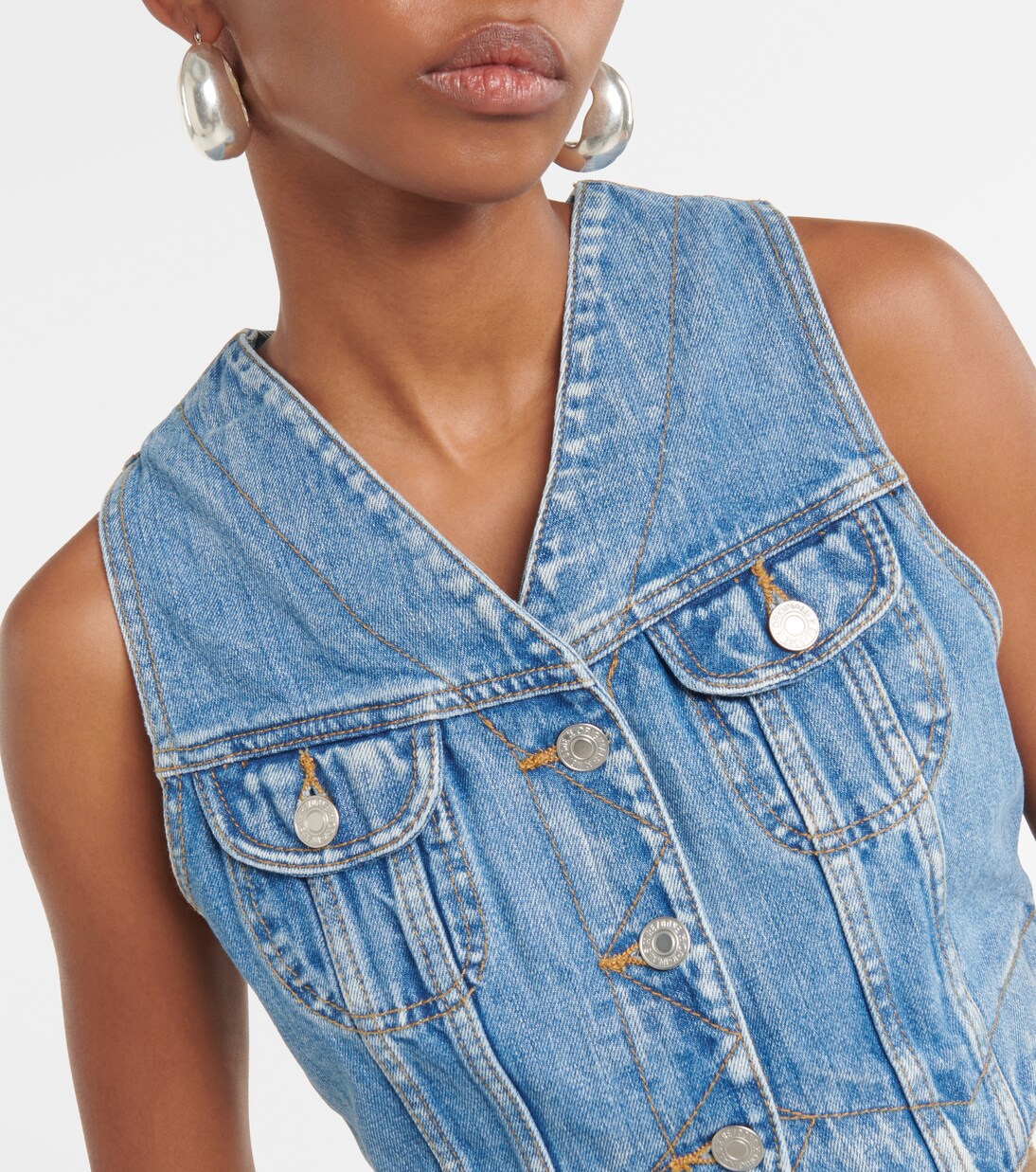 Cropped denim vest | Re/Done