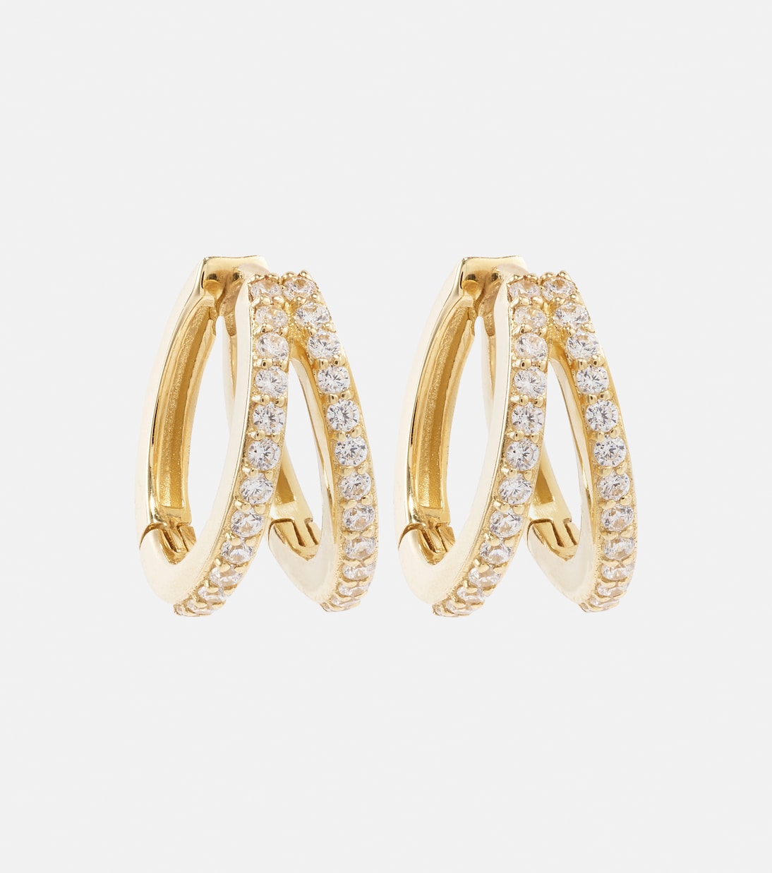Boucles d'oreilles Time en or 10 ct et diamants | Stone and Strand
