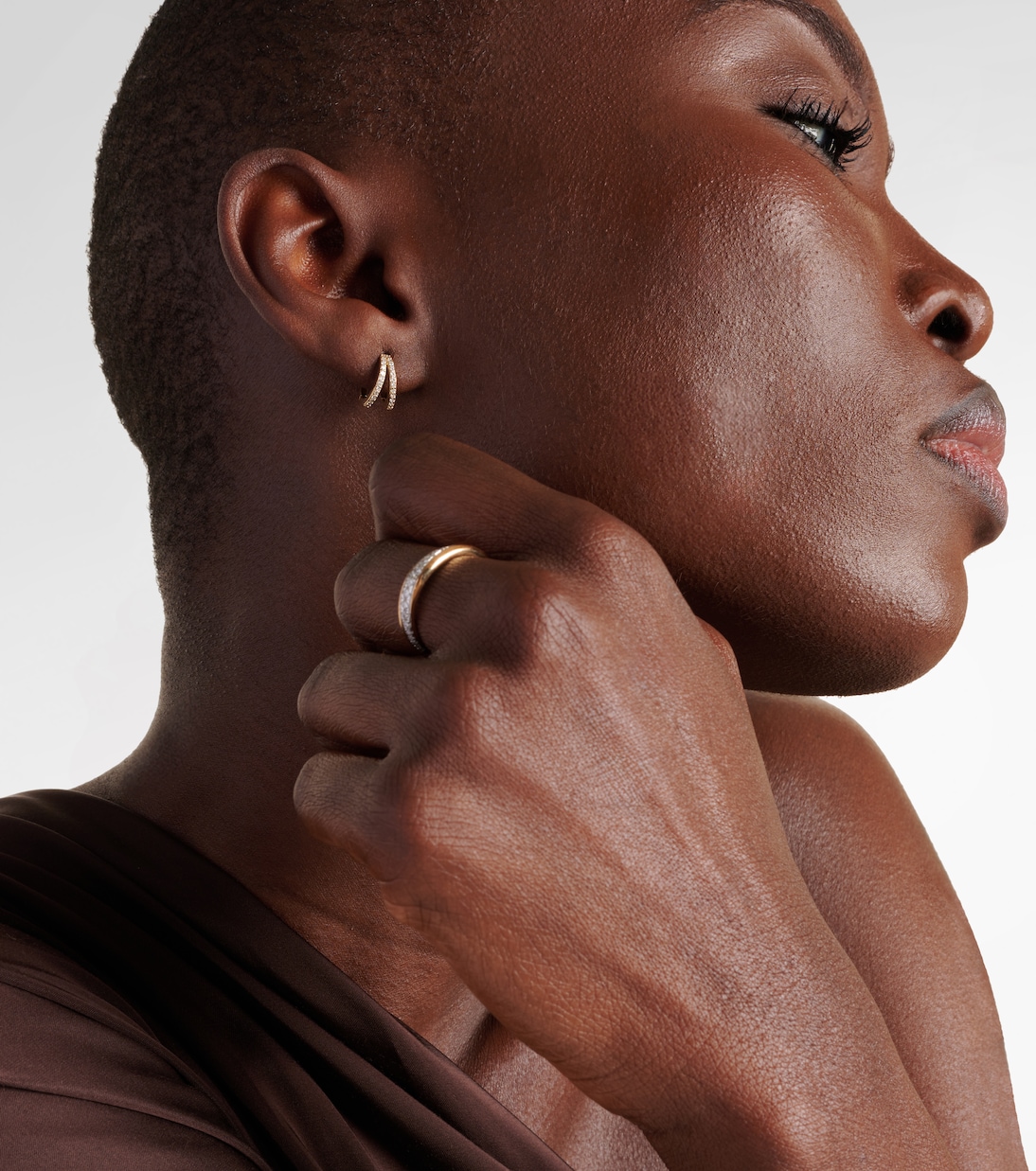 Boucles d'oreilles Time en or 10 ct et diamants | Stone and Strand