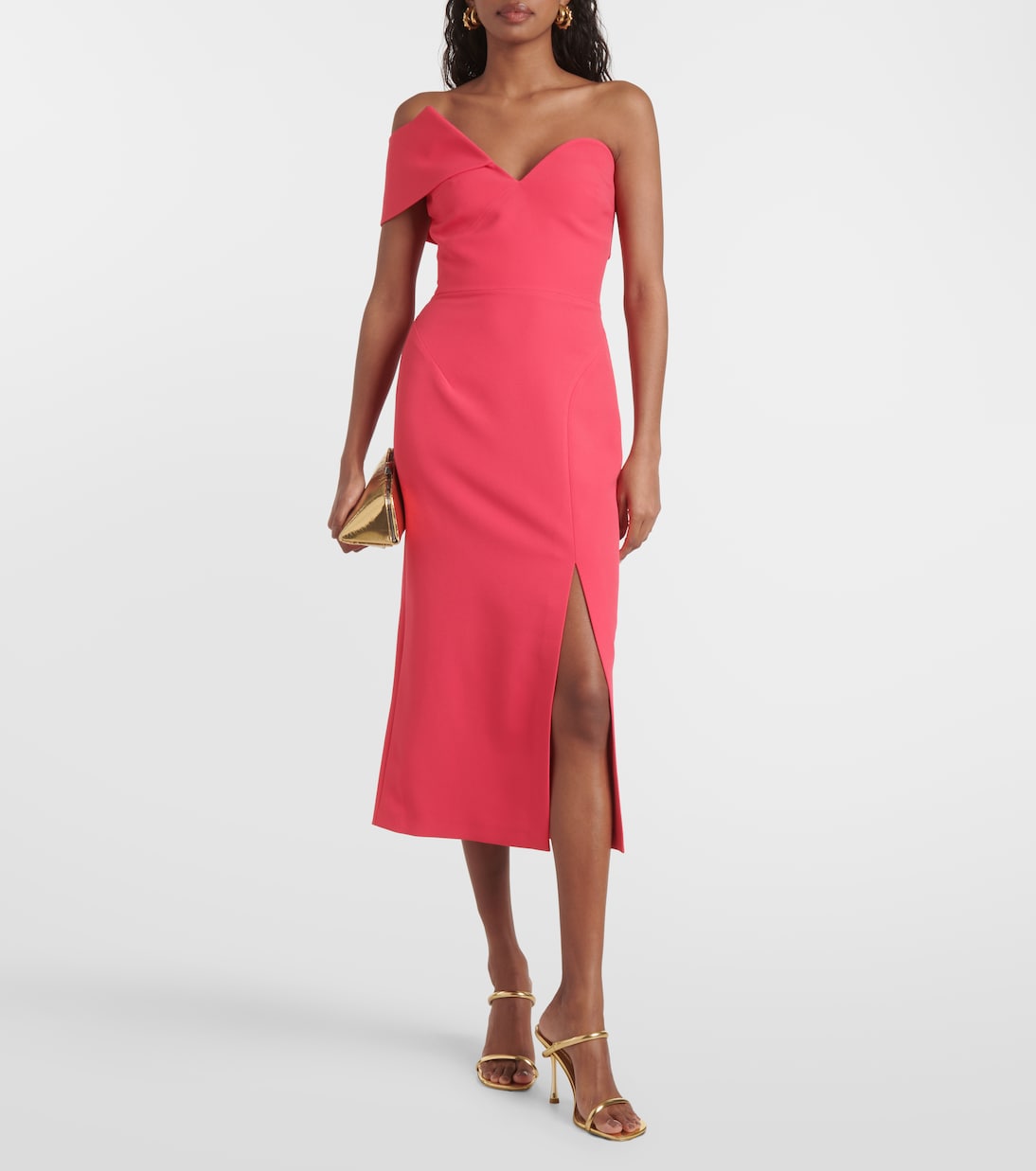 Vestido midi Opal de crepé | Safiyaa