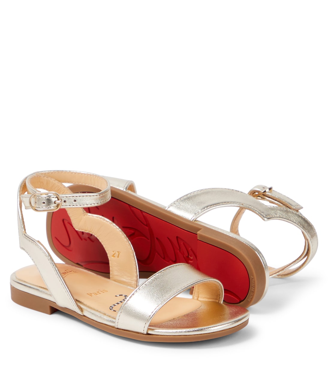 Melodie Chick metallic leather Sandal | Christian Louboutin Kids