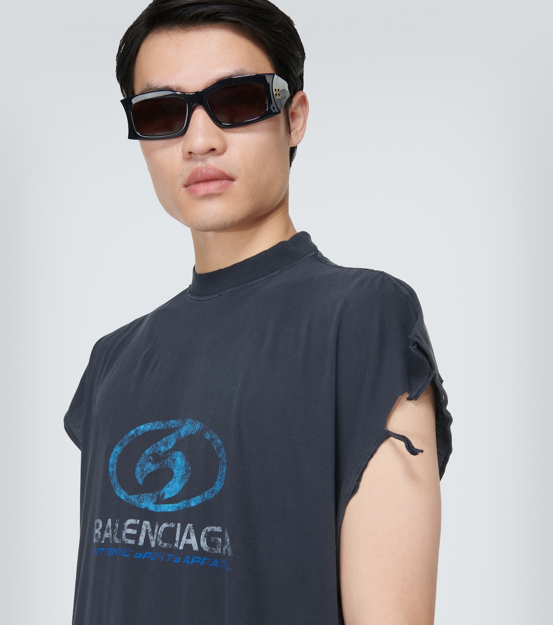 Camiseta de jersey de algodón estampado | Balenciaga