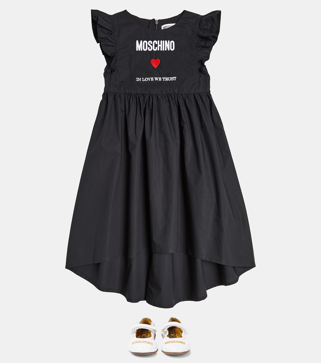 Abito in cotone con logo | Moschino Kids