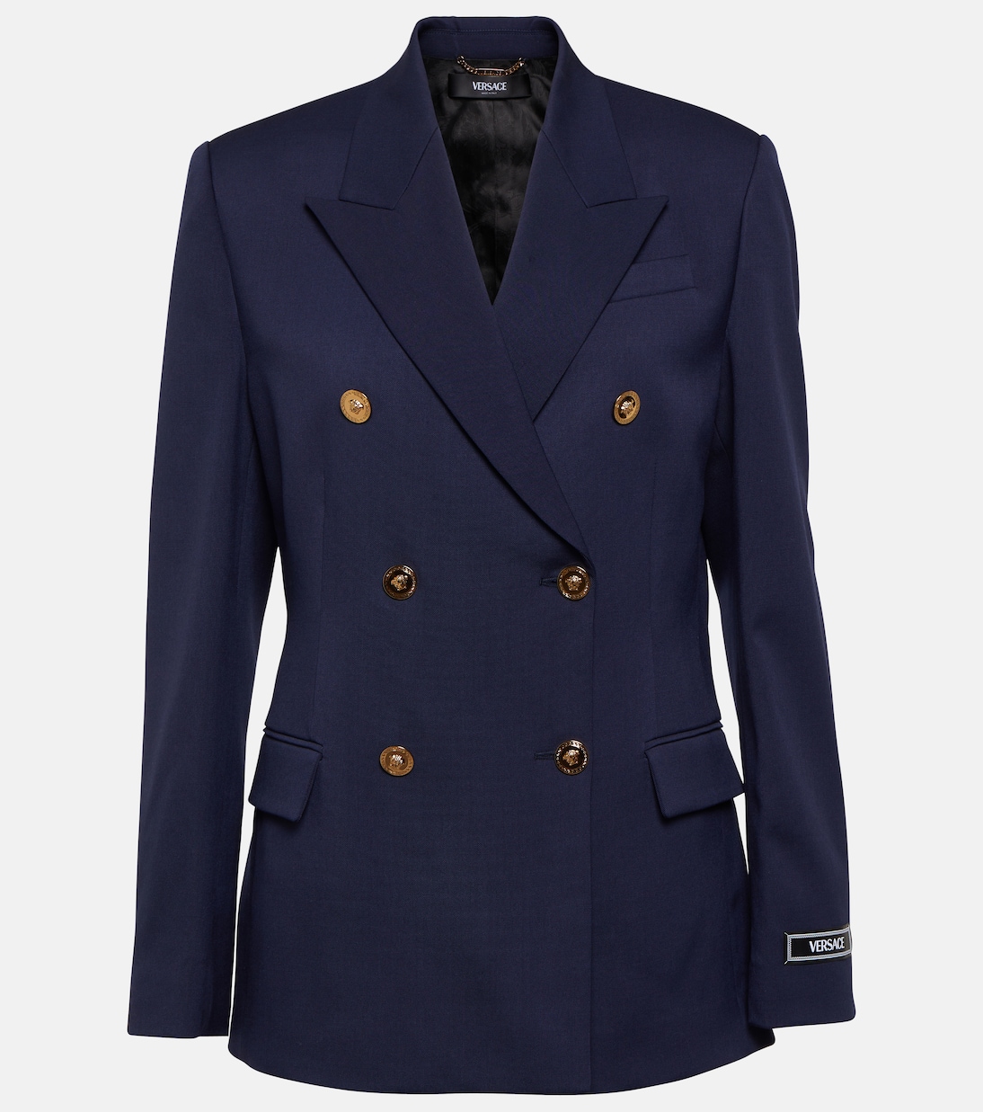 Medusa double-breasted wool blazer | Versace