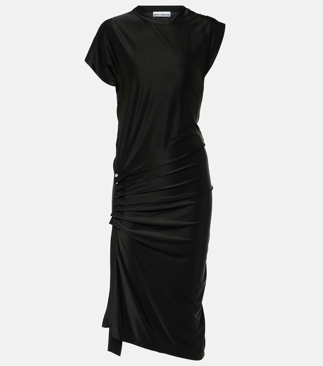 Vestido midi de jersey drapeado | Rabanne