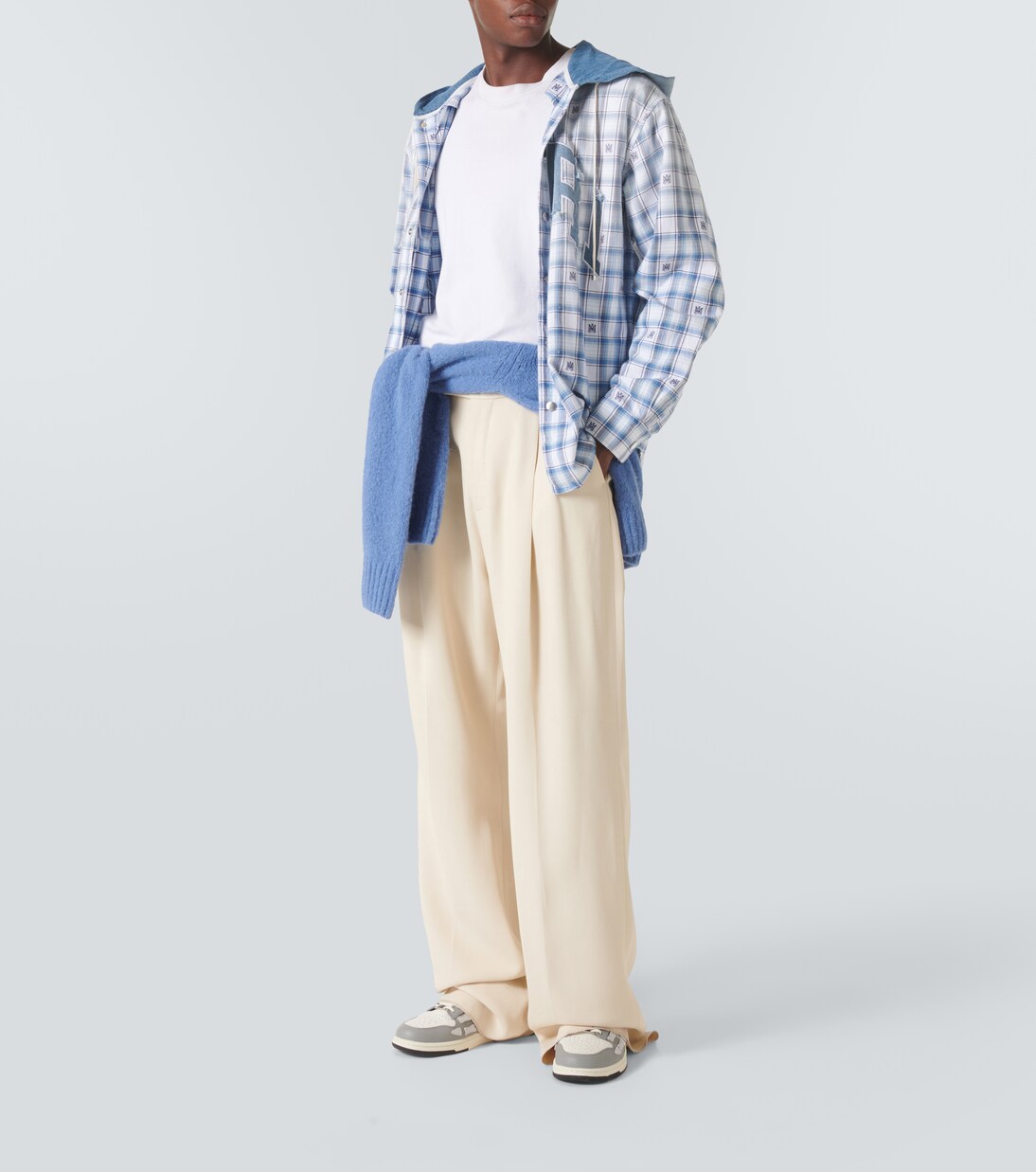 Sobrecamisa con capucha a cuadros | Amiri