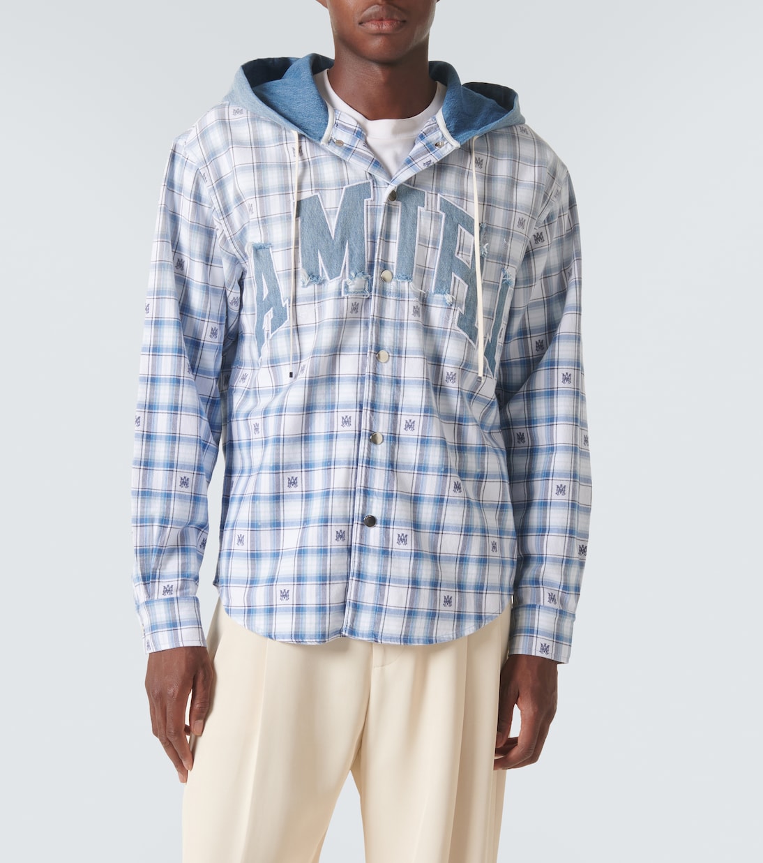 Sobrecamisa con capucha a cuadros | Amiri